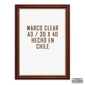 Marco A3 30x40 cm Caoba Línea Oro – 19x13 mm (clear)