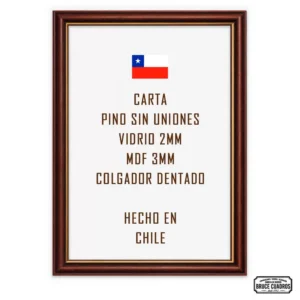 Marco Carta Caoba Línea Oro Decorativo 19 mm